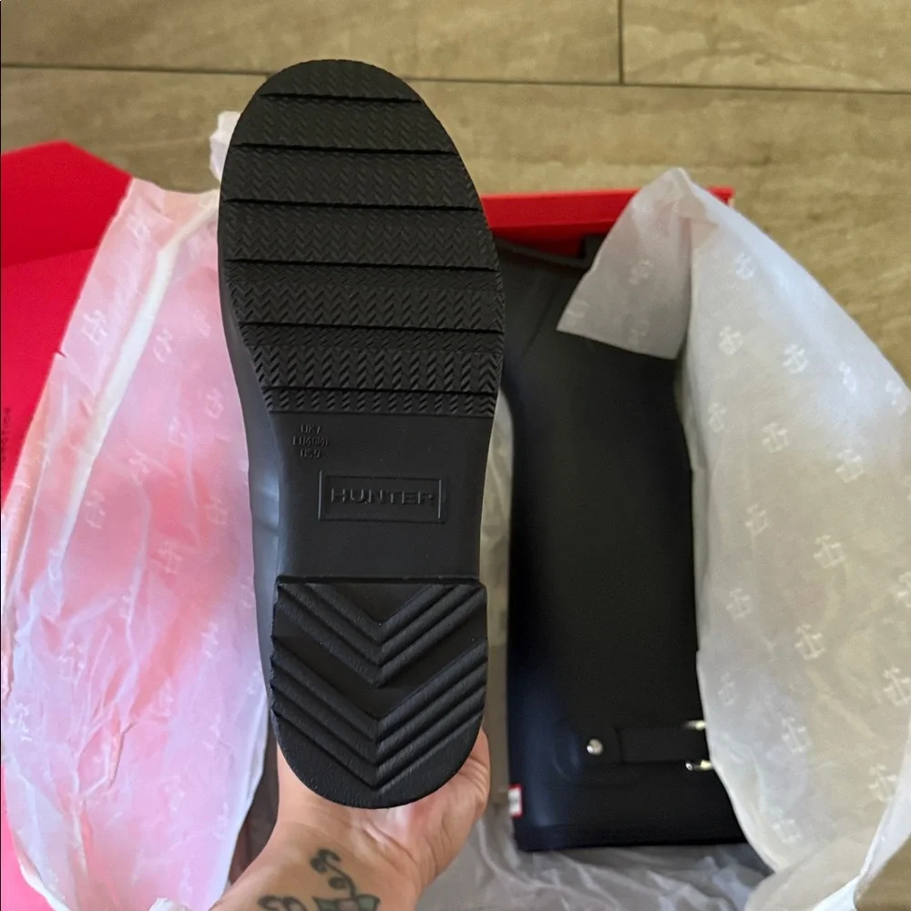 Hunter Original TOUR TALL PACKABLE Women's Black Rain Boots